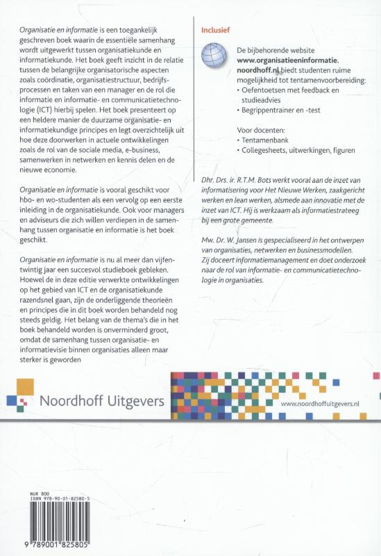 Achterkant van Organisatie en informatie