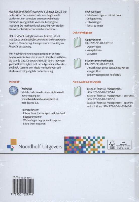 Achterkant van Basisboek bedrijfseconomie