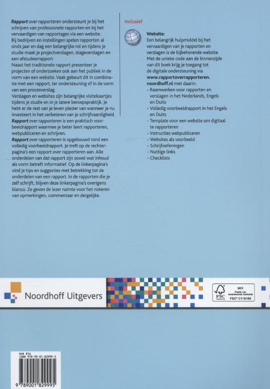 Achterkant van Rapport over rapporteren