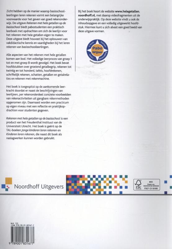 Achterkant van Rekenen met hele getallen op de basisschool
