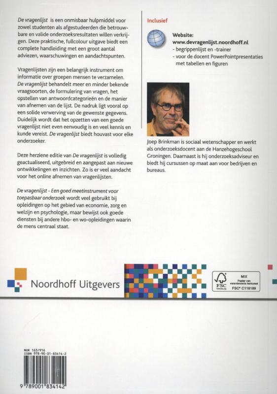 Achterkant van De vragenlijst