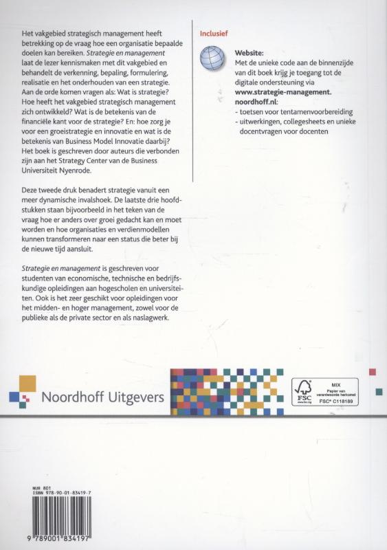Achterkant van Strategie en management