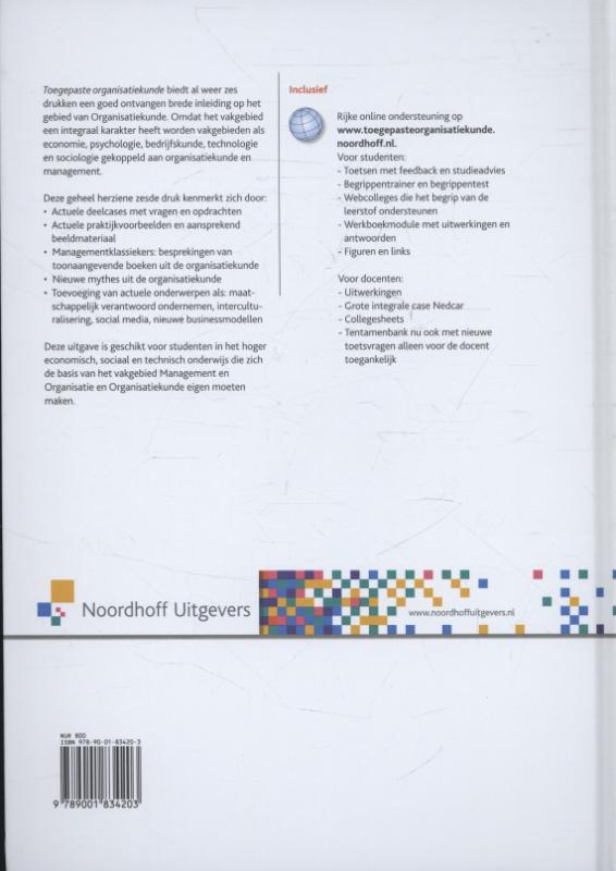 Achterkant van Toegepaste organisatiekunde