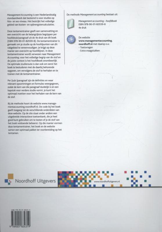 Achterkant van Tentamentrainer management accounting