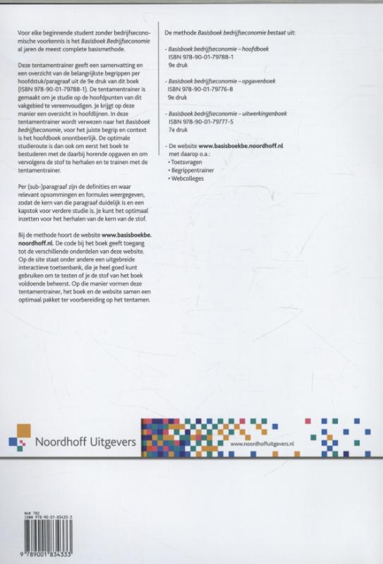 Achterkant van Bedrijfseconomie en onderneming