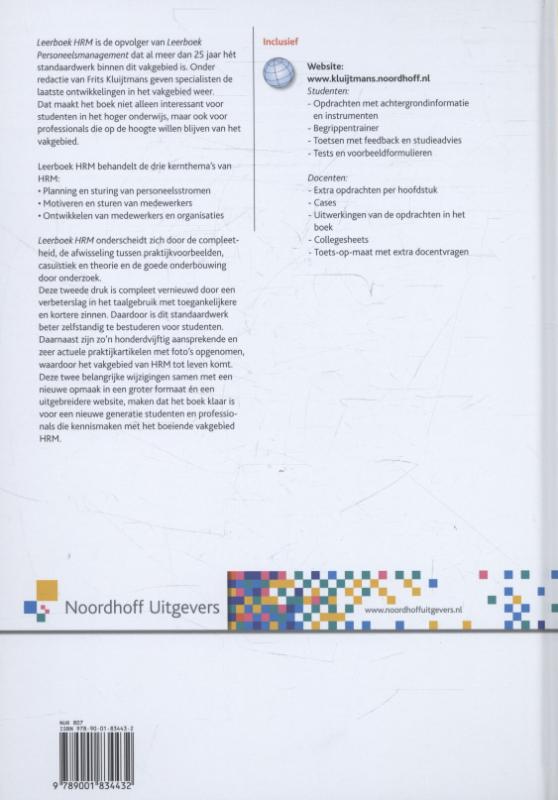 Achterkant van Leerboek human resource management