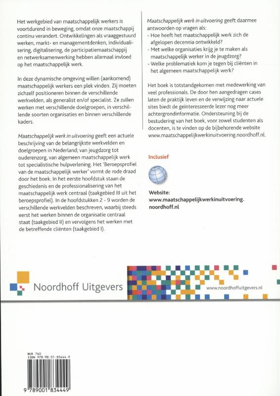 Achterkant van Maatschappelijk werk in uitvoering