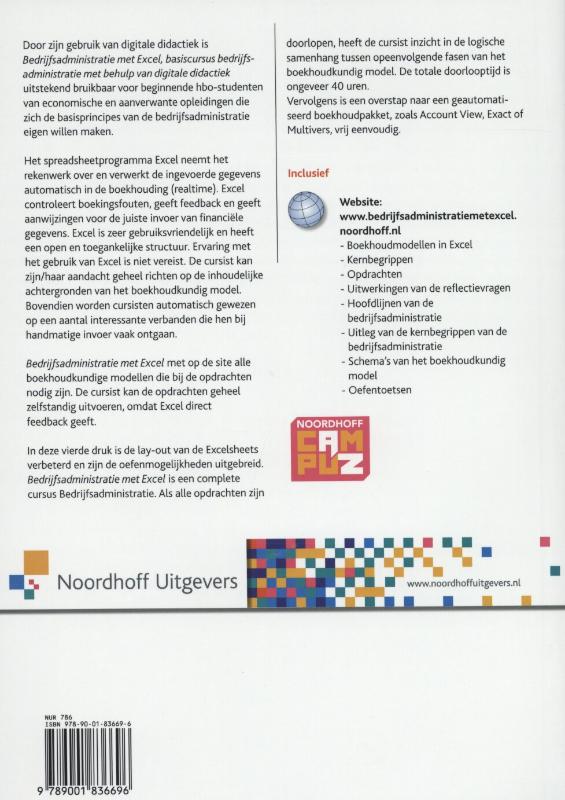 Achterkant van Bedrijfsadministratie met Excel