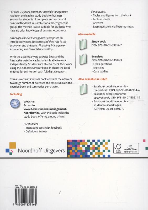 Achterkant van Basics of financial management