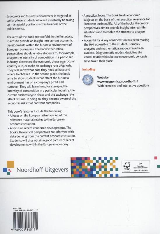 Achterkant van Economics and business environment