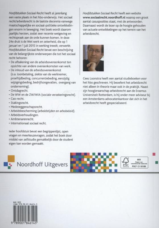 Achterkant van Arbeidsrecht editie 2015