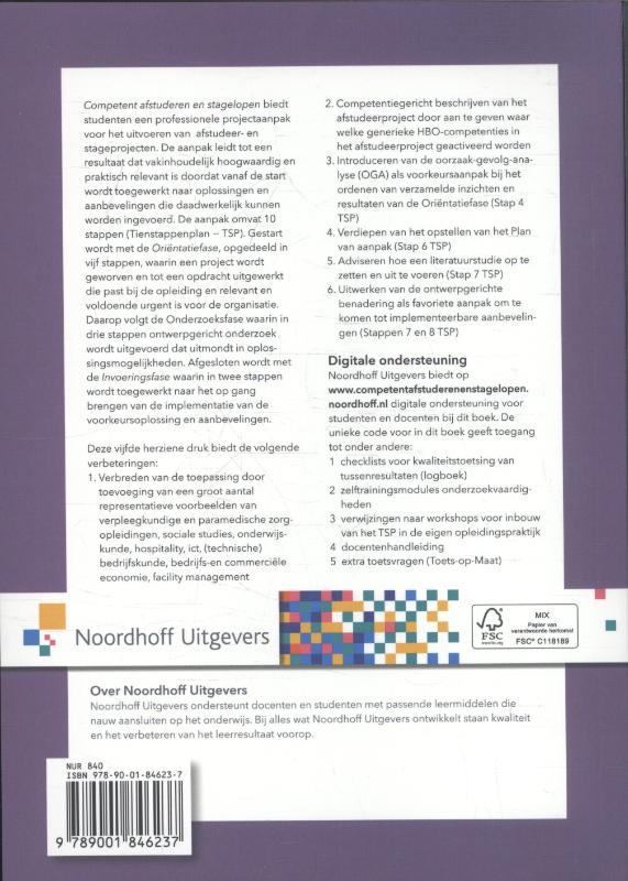 Achterkant van Competent afstuderen en stagelopen