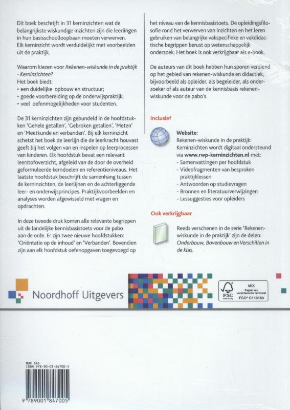 Achterkant van Rekenen-wiskunde in de praktijk - kerninzichten