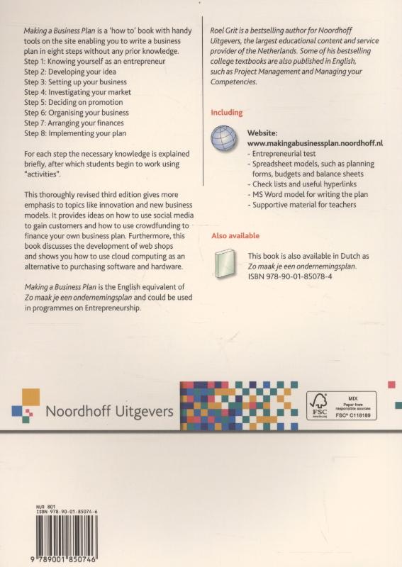 Achterkant van Making a business plan