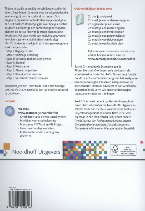 Achterkant van Zo studeer je