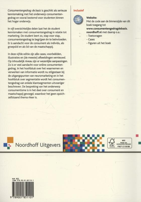 Achterkant van Consumentengedrag, de basis