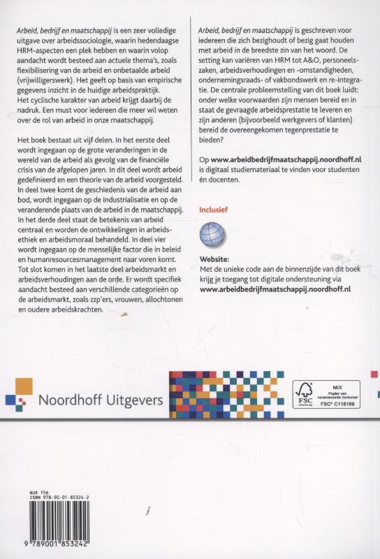 Achterkant van Arbeid, bedrijf en maatschappij