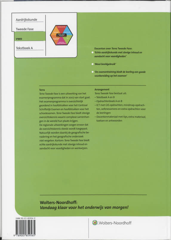 Achterkant van Tekstboek A Vwo