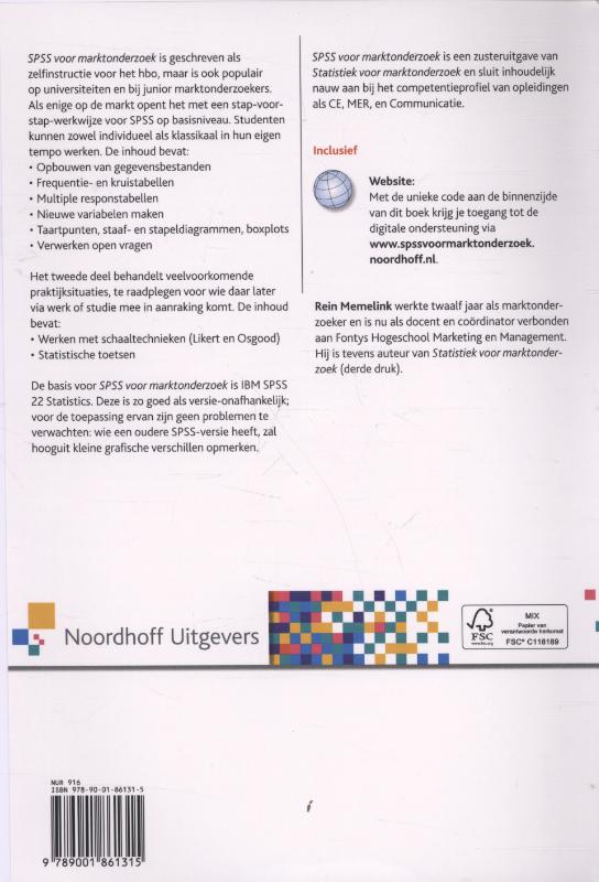 Achterkant van SPSS voor marktonderzoek