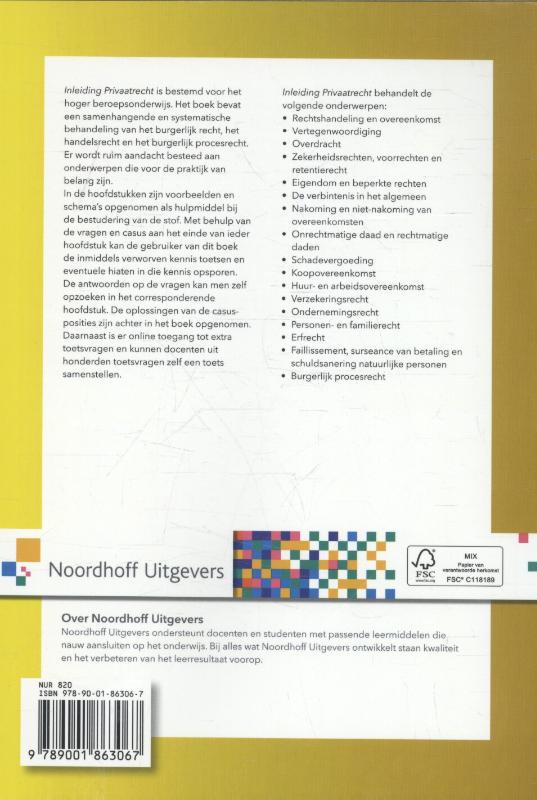 Achterkant van Inleiding privaatrecht