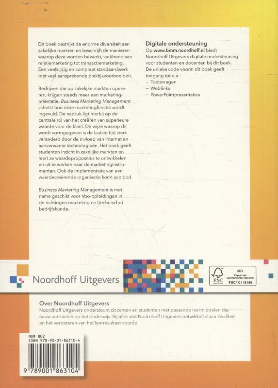 Achterkant van Business marketing management
