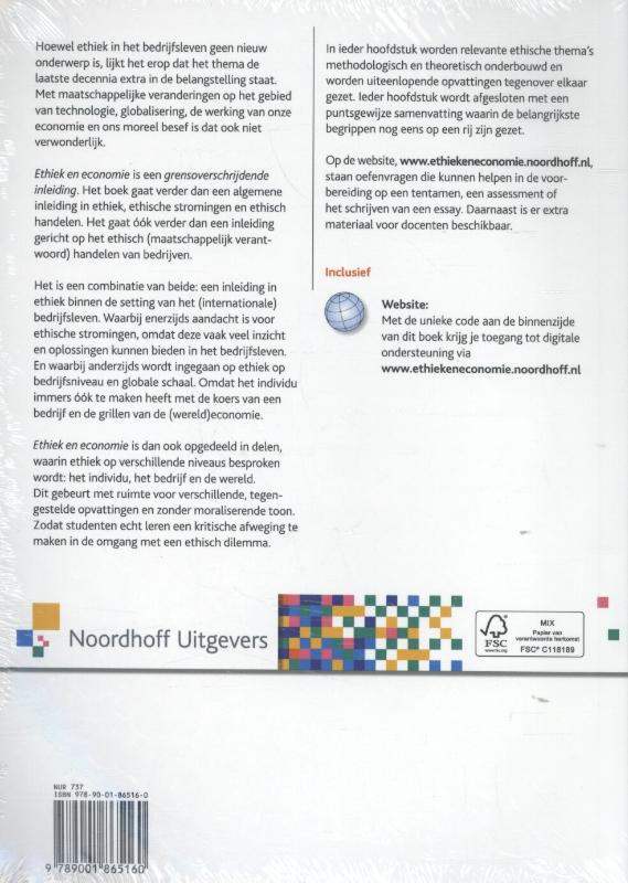 Achterkant van Ethiek en economie