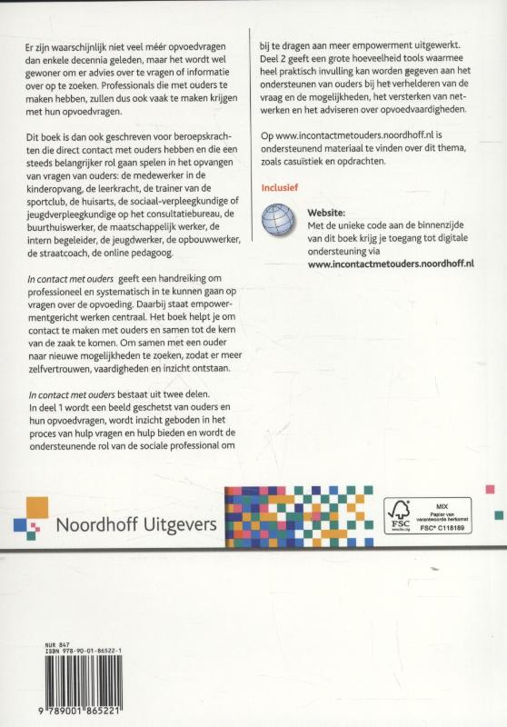Achterkant van In contact met ouders