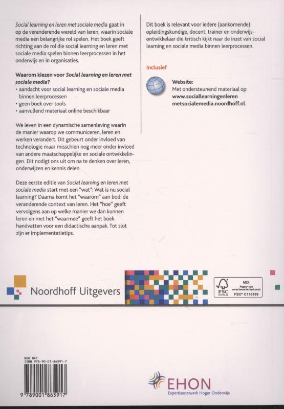 Achterkant van Social learning en leren met sociale media
