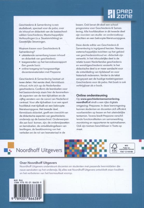 Achterkant van Geschiedenis en samenleving