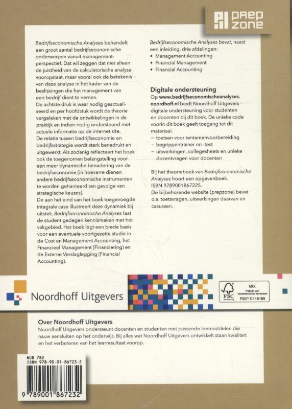 Achterkant van Bedrijfseconomische analyses