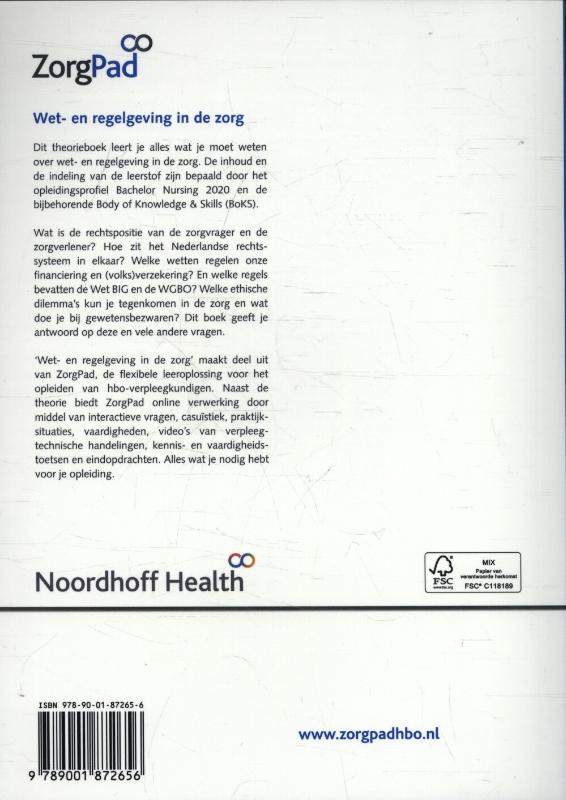 Achterkant van Wet- en regelgeving de zorg