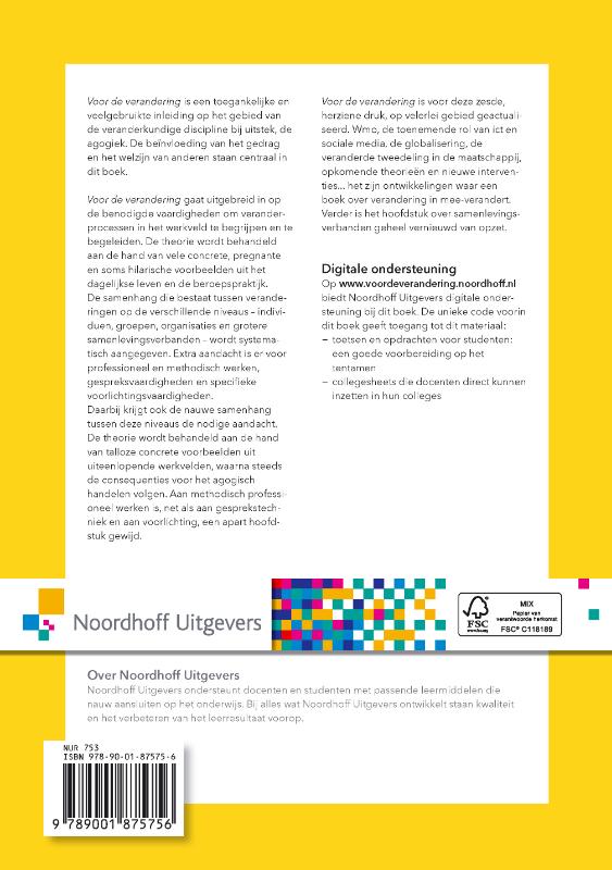 Achterkant van Voor de verandering