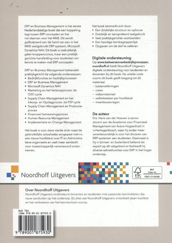 Achterkant van Erp en business management