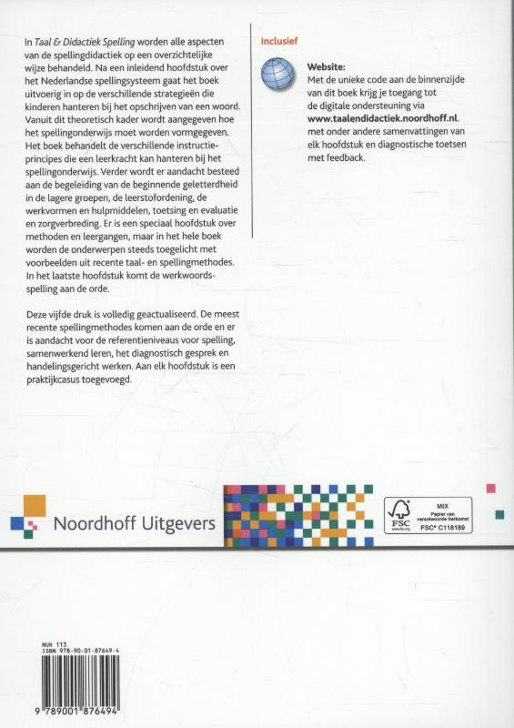 Achterkant van Spelling