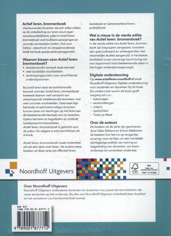 Achterkant van Bronnenboek