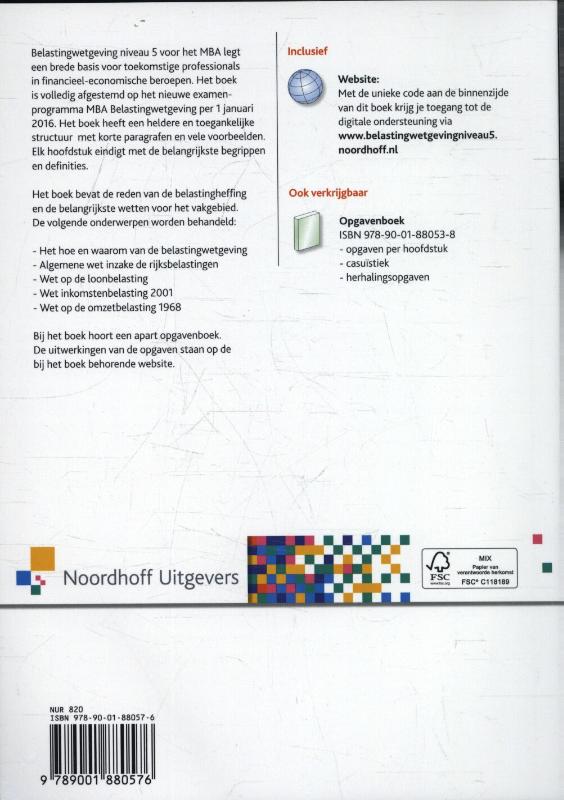 Achterkant van 2016 Niveau 5 MBA