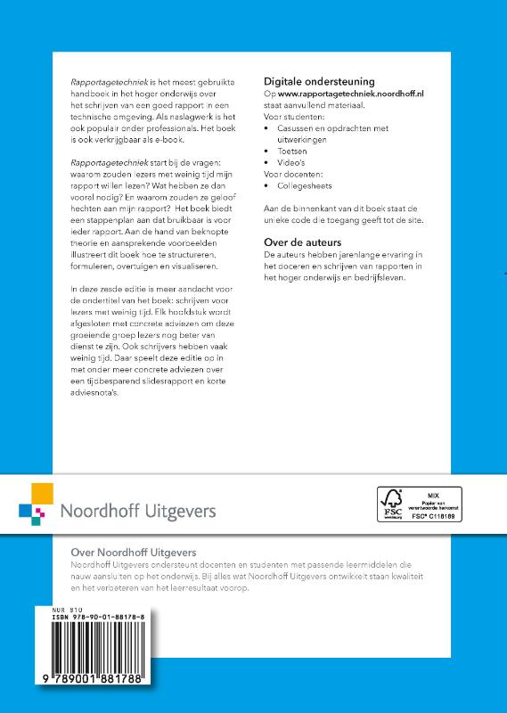 Achterkant van Rapportagetechniek