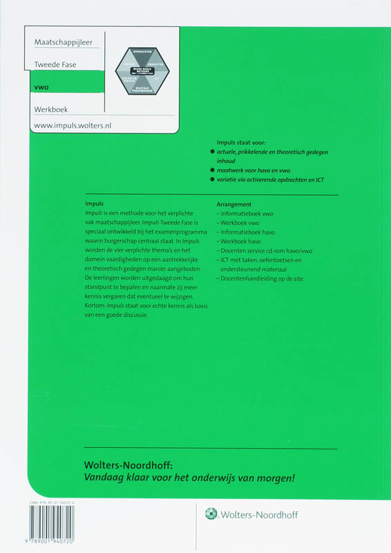 Achterkant van Werkboek