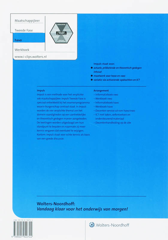 Achterkant van Werkboek