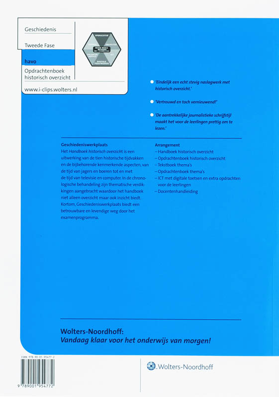 Achterkant van Opdrachtenboek