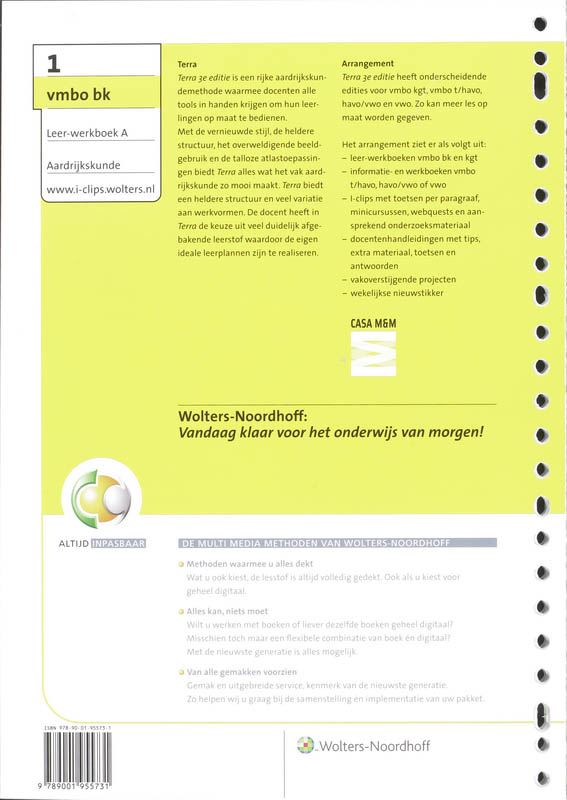 Achterkant van werkboek A