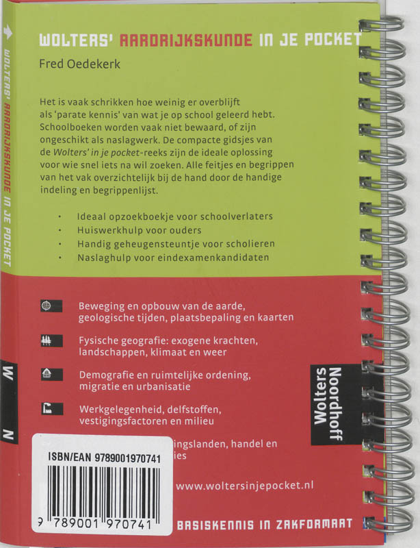 Achterkant van Wolters aardrijkskunde in je pocket