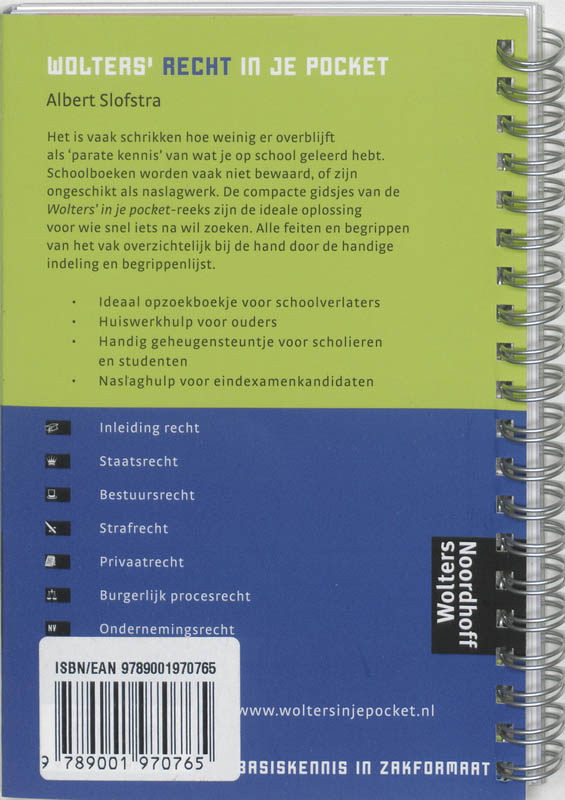 Achterkant van Recht in je pocket