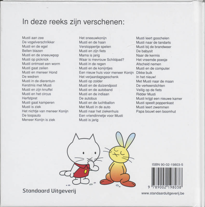 Achterkant van Musti en de konijntjes