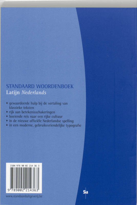 Achterkant van Standaard woordenboek Latijn-Nederlands