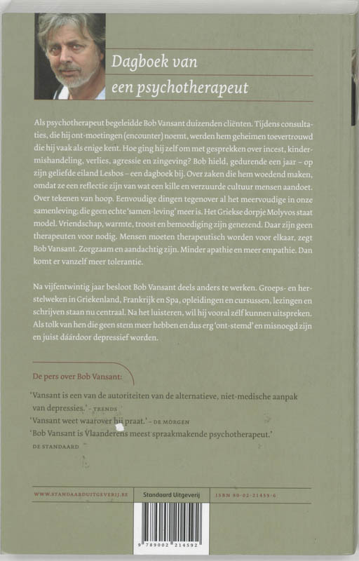 Achterkant van Dagboek psychotherapeut
