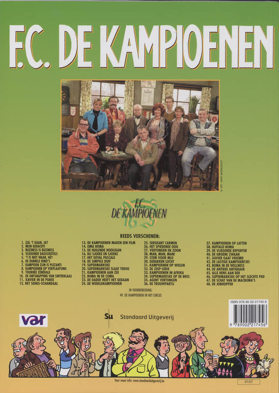 Achterkant van Kampioenen op latten