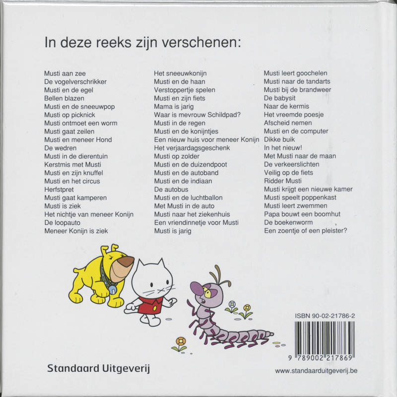 Achterkant van Musti de boekenworm