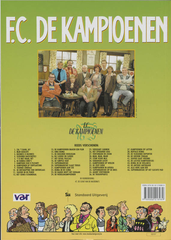 Achterkant van Alle hens aan dek