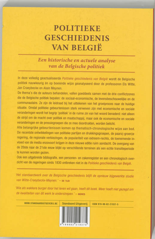 Achterkant van Politieke geschiedenis Belgie